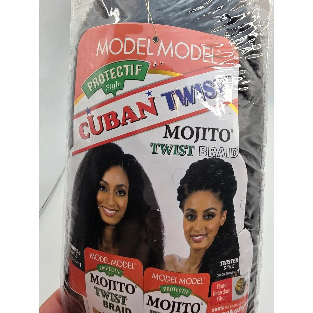 Model Model Cuban Twist Mojito Twist Braid 16 Inch Hair Extensions Color 1B k4